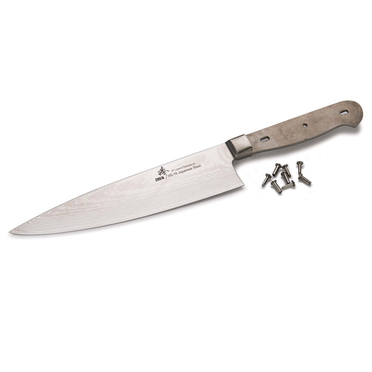 Chef Knife for Cutting Fruits Vegetables and Meat - 12-3/4" - Damascus - Unfinished Kit alt 0